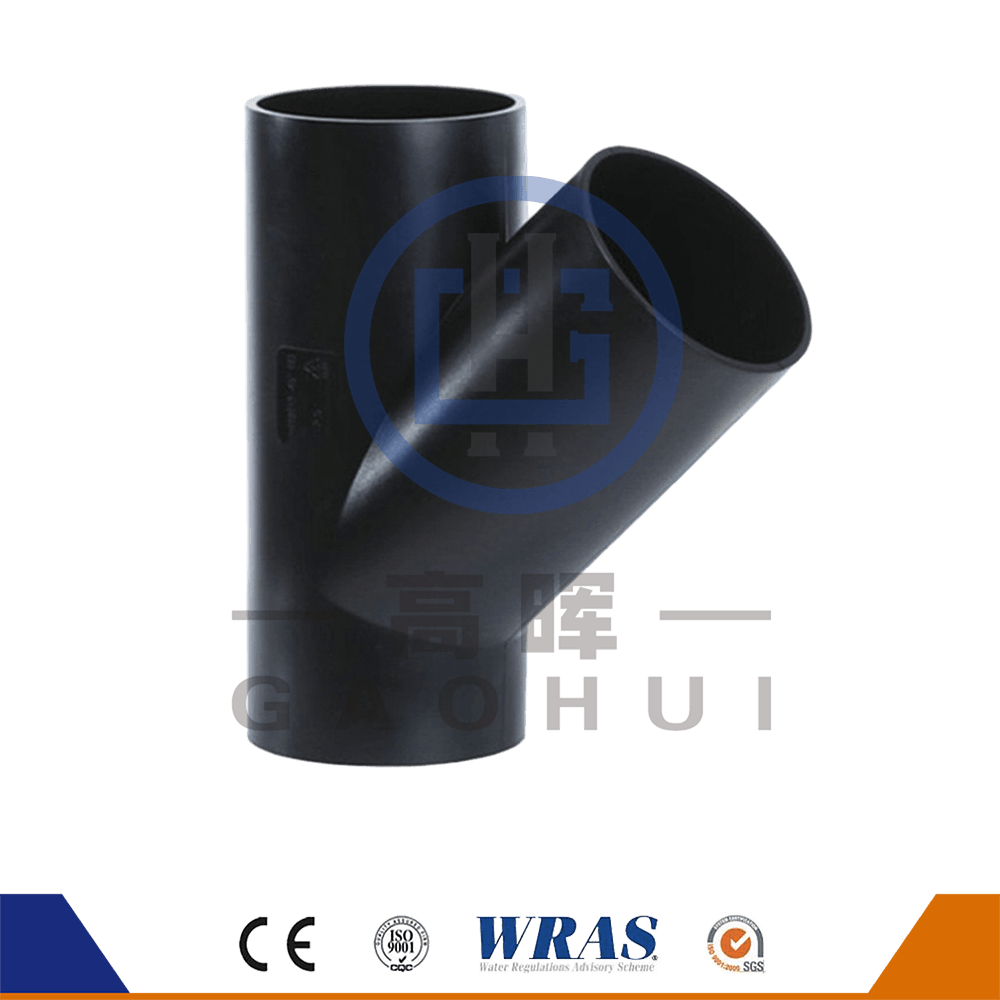 Virgin Material Of HDPE Butt Fusion WYE Tee Lateral Tee 45 Degree Y branch For Water Pipe 