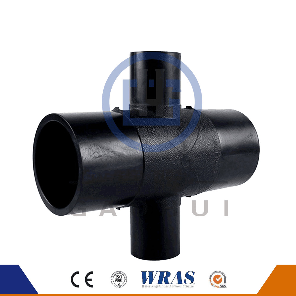 HDPE Molded Butt Fusion Reducing Cross Crossing For Water Pipe