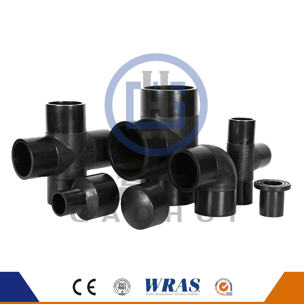 HDPE Moulded Butt Fusion Reducing Tee Reducer For Water Supply Sewage Transfer Draining