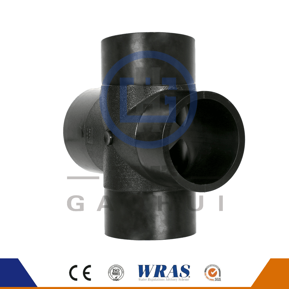 HDPE Butt Fusion Cross Tee Equal Cross For Water Pipe