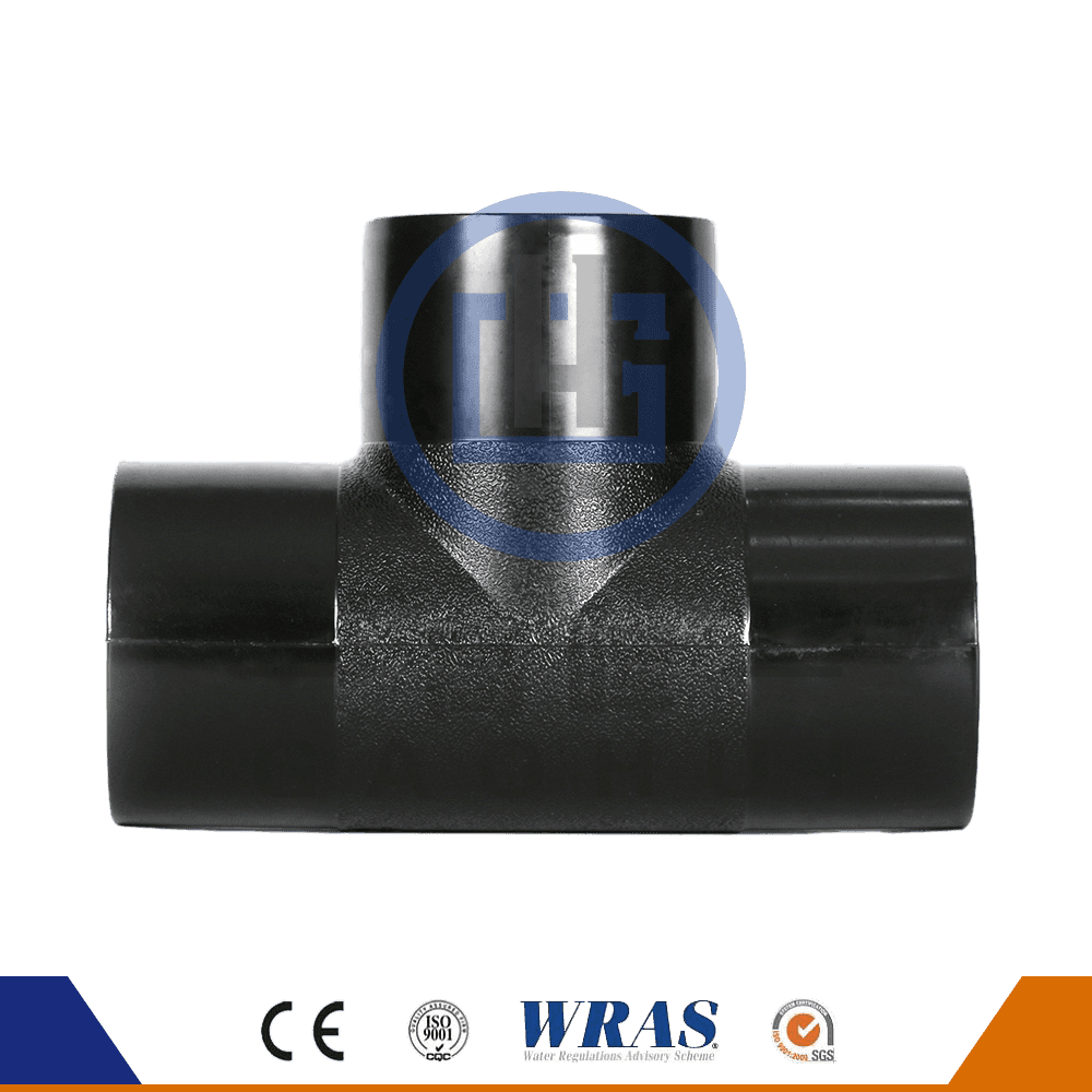 HDPE Moulded Butt Fusion Equal Tee For Water Supply Sewage Transfer Draining