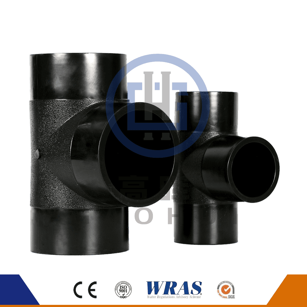 HDPE Moulded Butt Fusion Equal Tee For Water Supply Sewage Transfer Draining